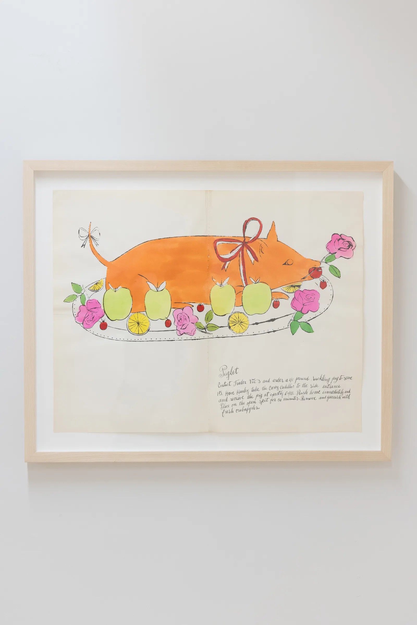 Andy Warhol - Piglet F.S. IV 134A, from Wild Raspberries, 1959, Offset lithograph on paper with hand coloring