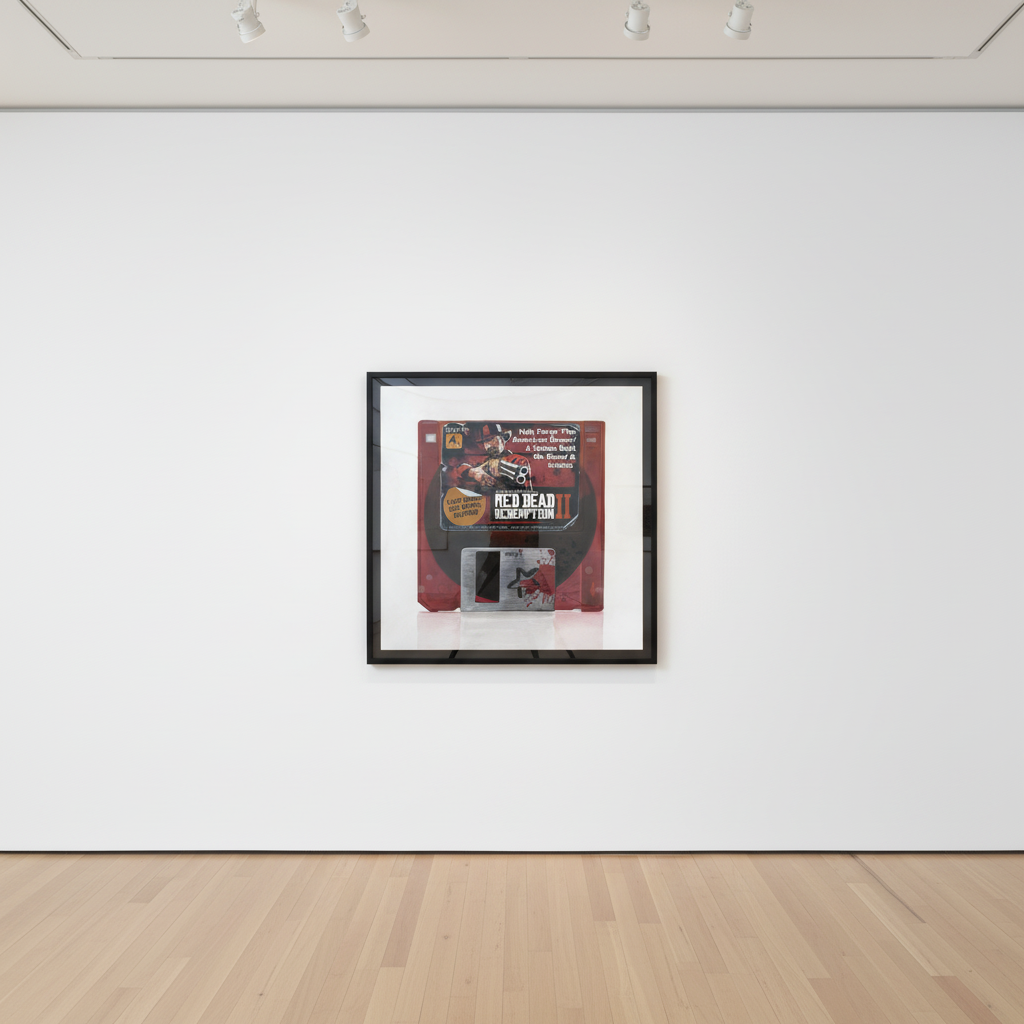 Arlo Sinclair - Red Dead Redemption 2 (3.5" Disk Red), 2025, Oil on canvas
1/1 Unique
Signed on verso + COA