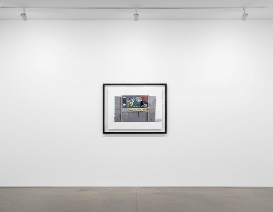 Arlo Sinclair - Super Mario World: Screw Sonic (SNES), 2025, Oil on canvas
1/1 Unique
Signed on verso + COA