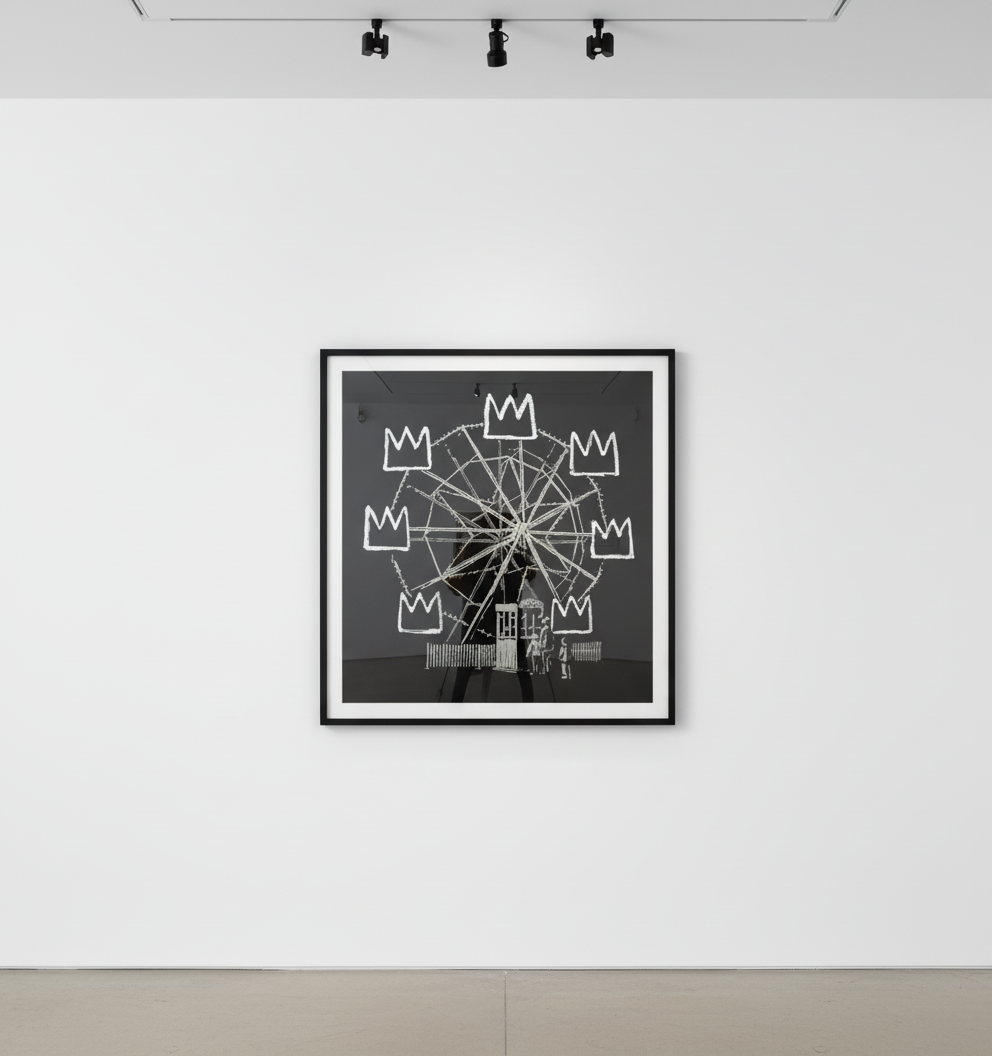 Banksy - Banksquiat Black, 2019, Screen print