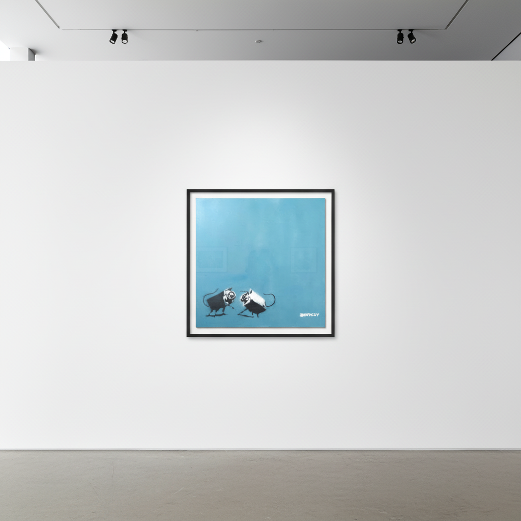 Banksy - CCTV (Blue), 2004, Spray paint on canvas