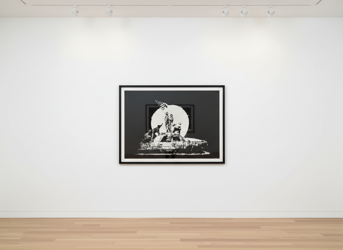 Banksy - Flag (Formica Silver) (Signed), 2008, Screen print