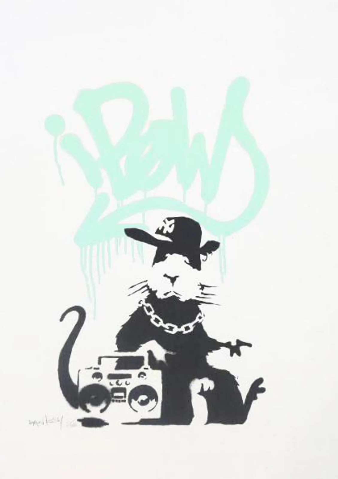 Banksy - Gangsta Rat (Mint) (Signed), 2004, Screen print