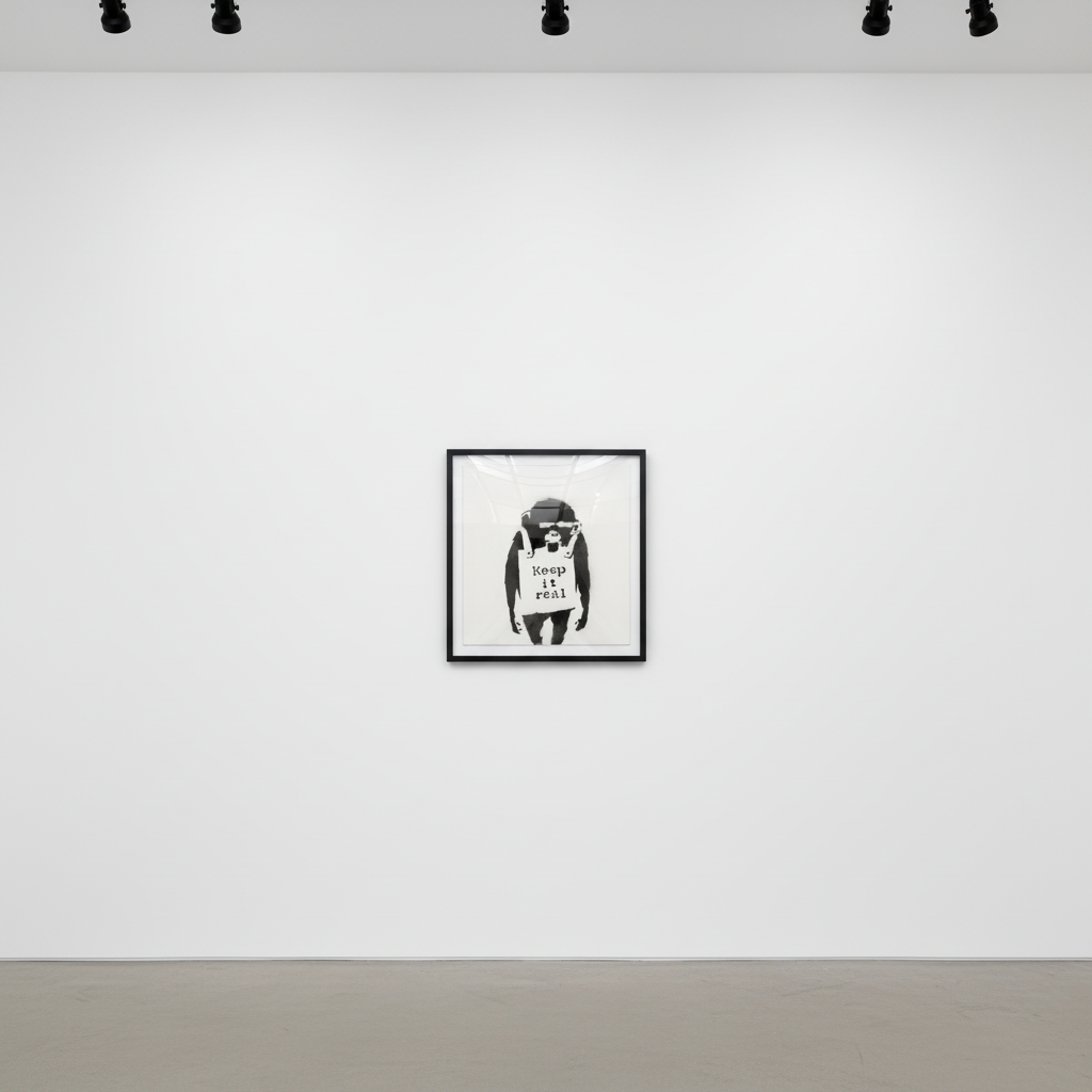 Banksy - Keep It Real, 2003, Spray paint on canvas