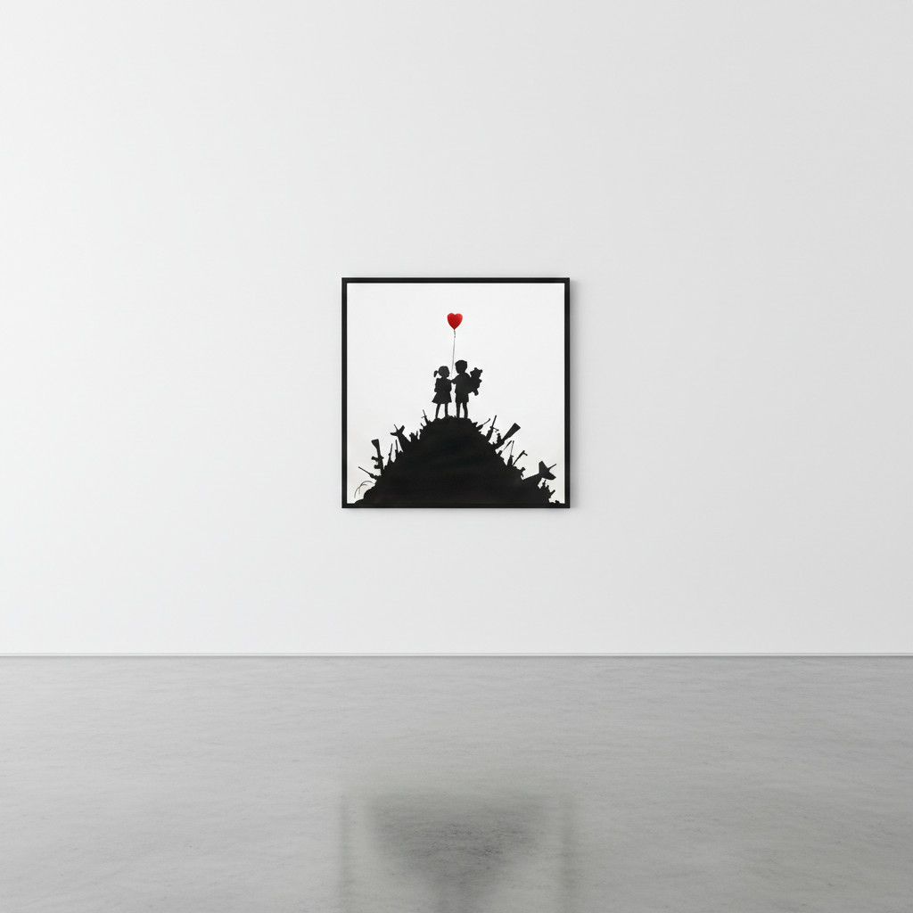 Banksy - Kids On Guns, 2003, Spray paint and acrylic on canvas