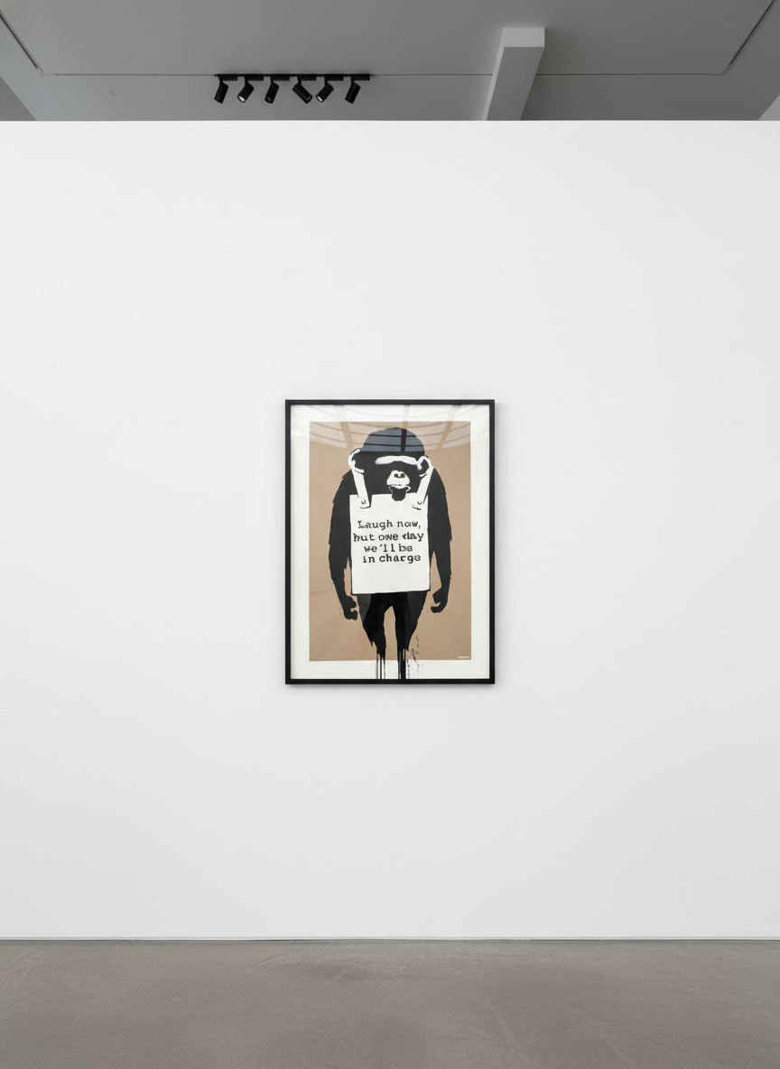 Banksy - Laugh Now Unsigned, 2003, Screen print