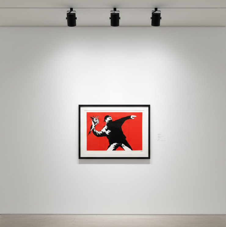 Banksy - Love Is In The Air Flower Thrower Signed, 2003, Screen print