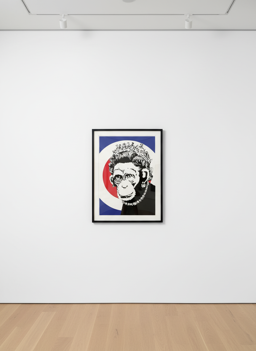 Banksy - Monkey Queen (Signed), 2003, Screen print