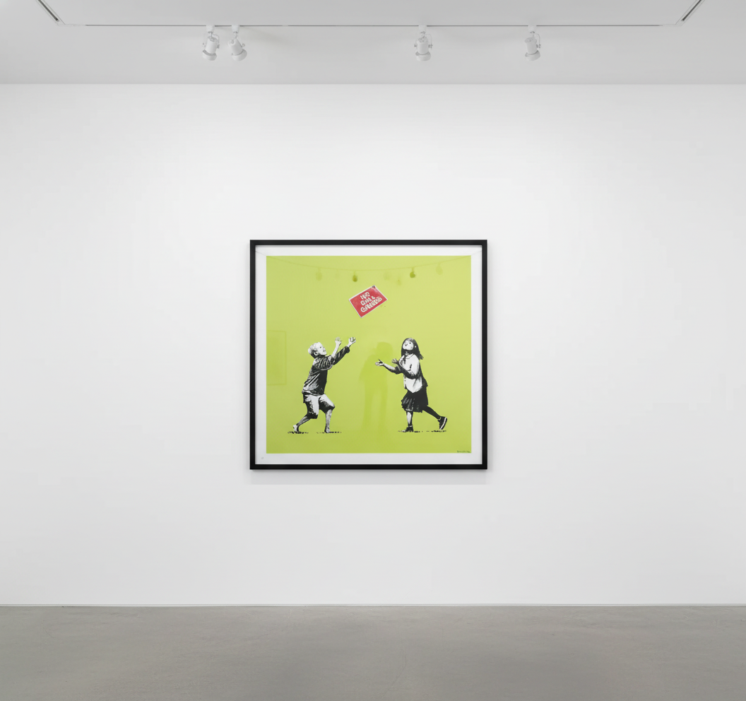 Banksy - No Ball Games Green, 2009, Screen print
Signed and numbered