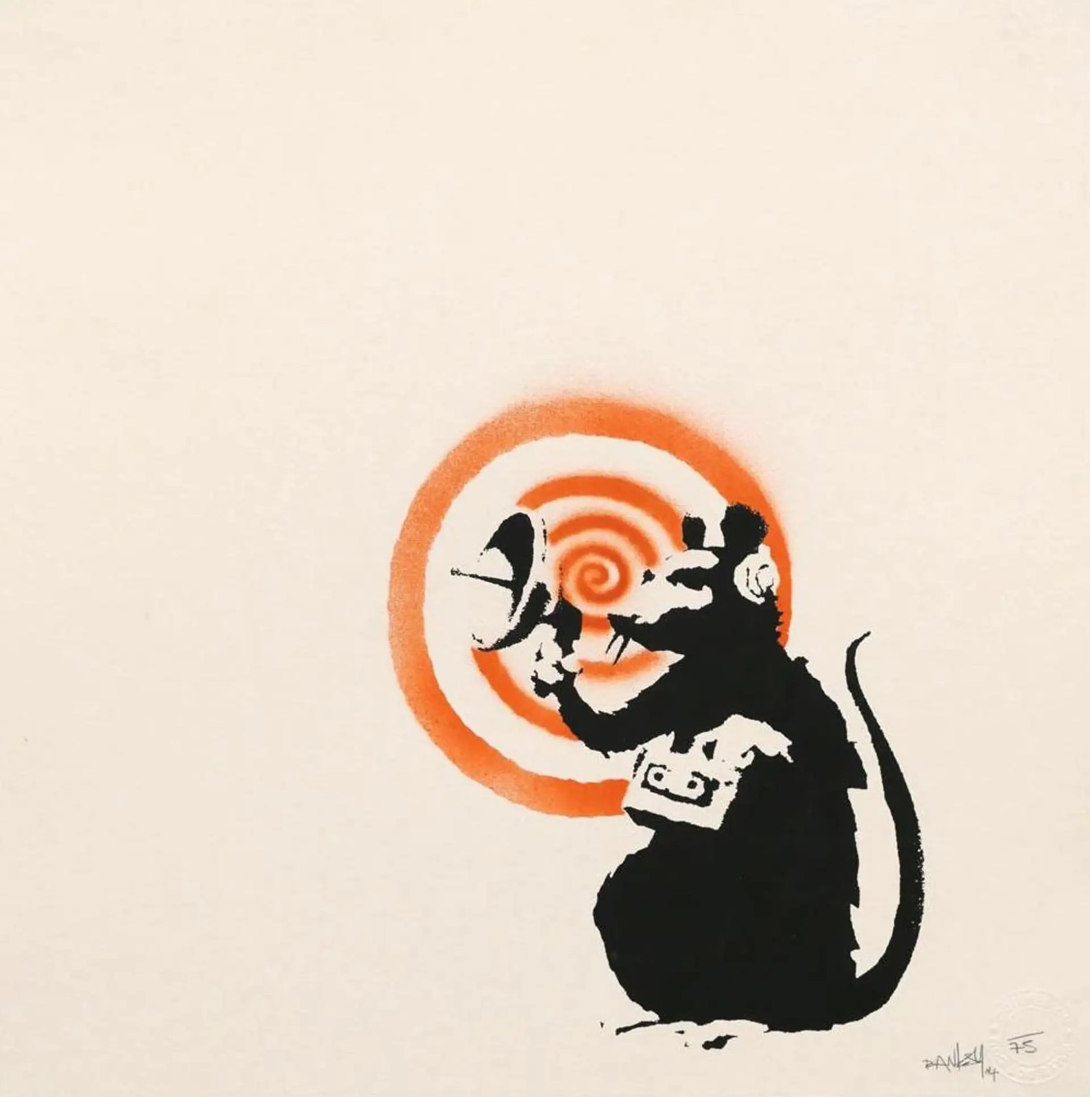 Banksy - Radar Rat (Signed), 2004, Screen print