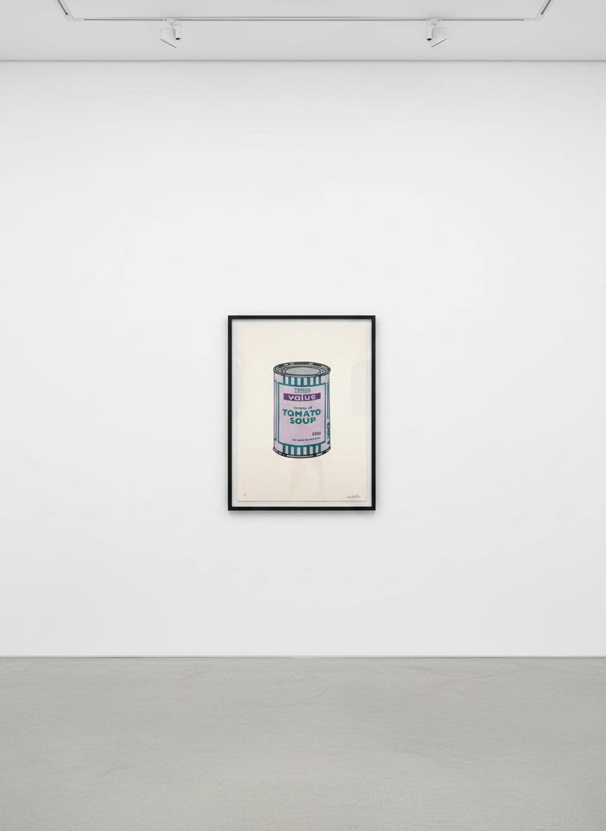 Banksy - Soup Can (Lilac, Emerald, Purple) (Signed), 2005, Screen print