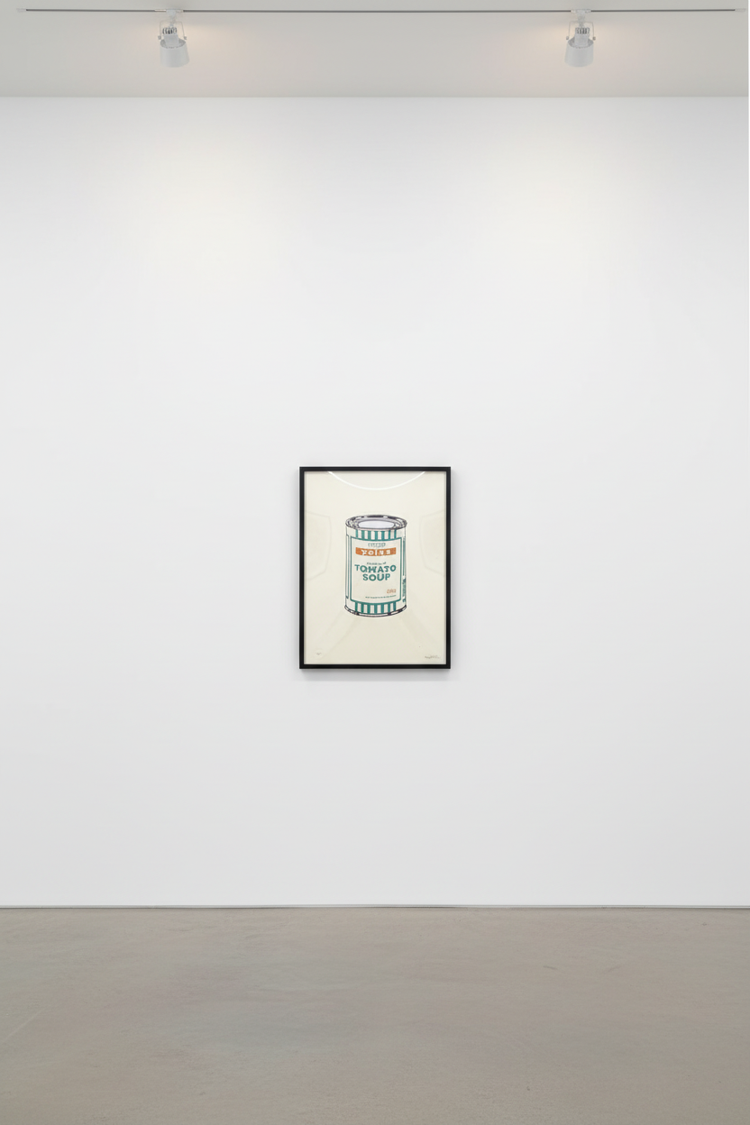 Banksy - Soup Can (White, Emerald, Tan) (Signed), 2005, Screen print