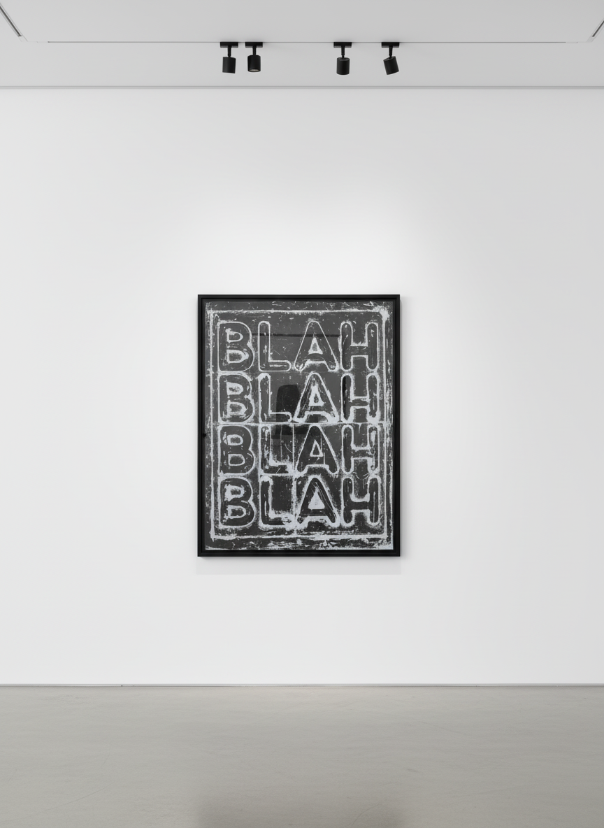 Mel Bochner - Blah Blah Blah (inverse), 2022, Silkscreen on Lanaquarelle paper