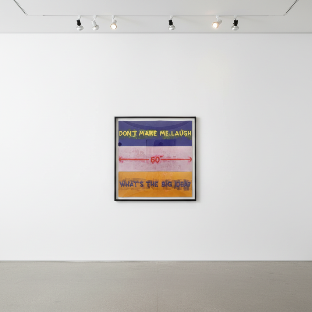 Mel Bochner - Don't Make Me Laugh / 60" / What's The Big Idea?, 2022, Monoprint in oil with collage, engraving and embossm...