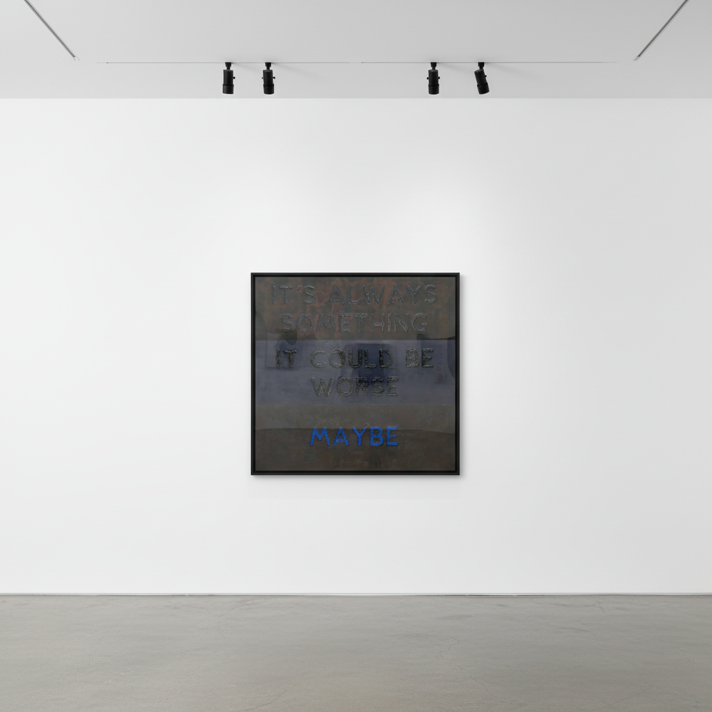 Mel Bochner - It's Always Something, 2021, Oil on handmade paper in three parts