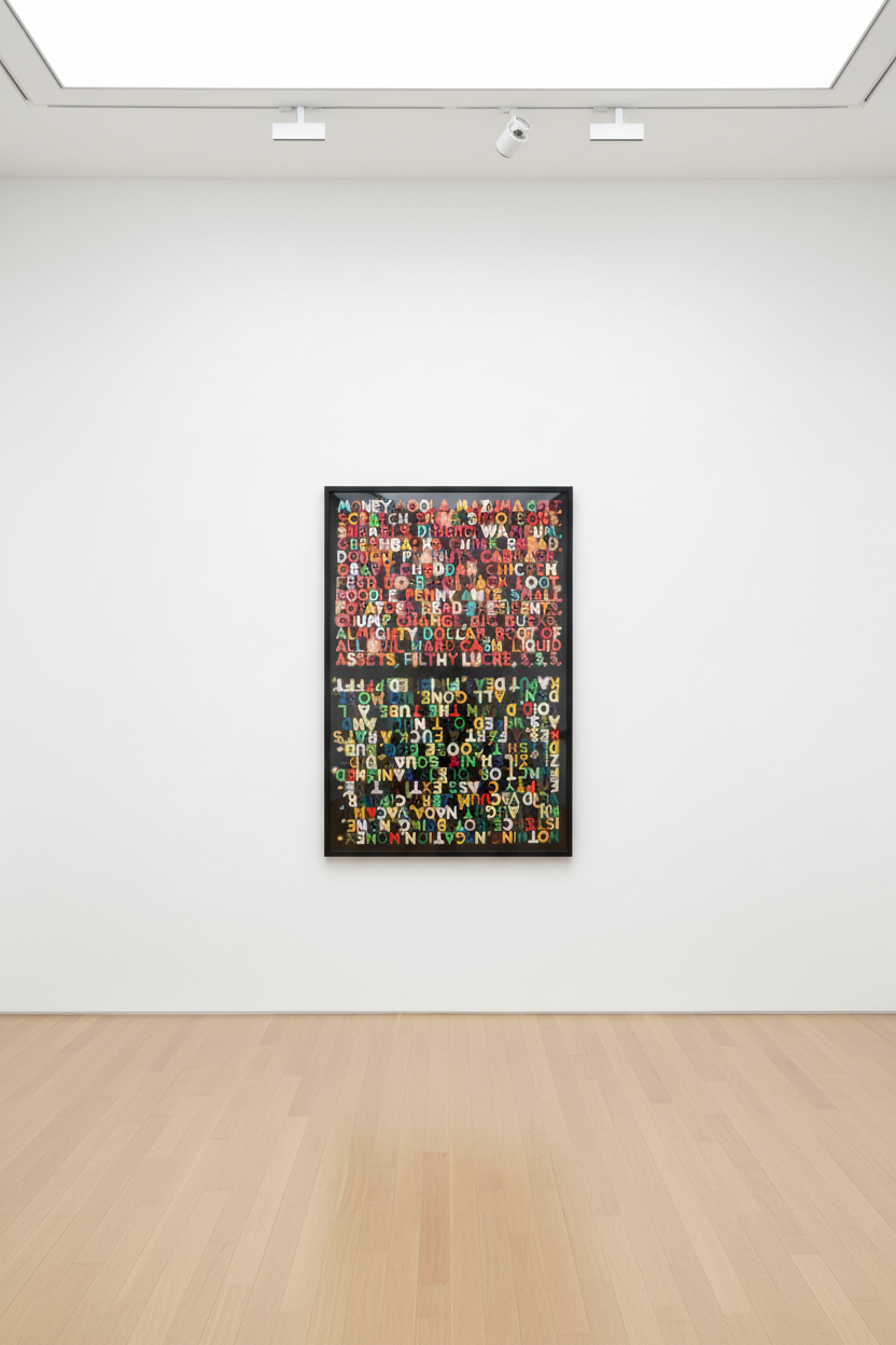 Mel Bochner - Money/Nothing, 2006, Oil on velvet