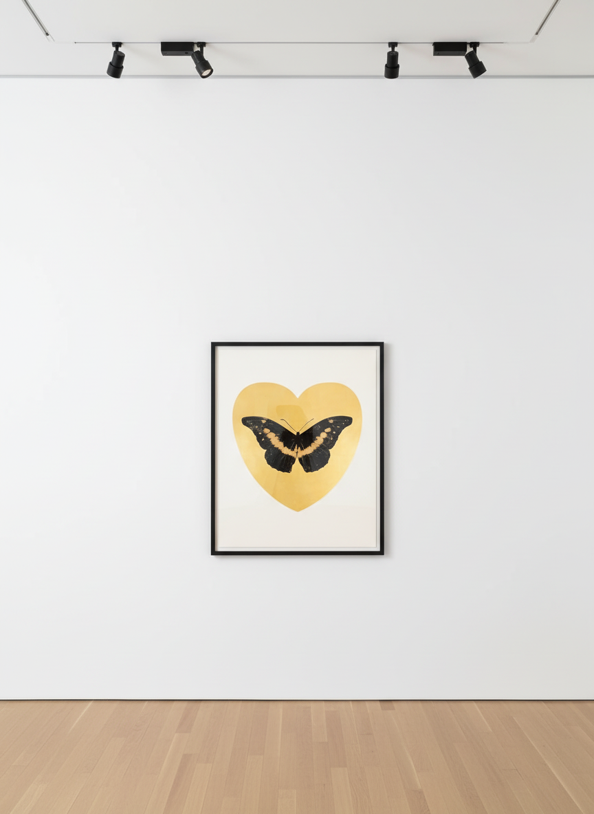 Damien Hirst - I Love You (Gold Leaf, Black, Cool Gold), 2015, Silkscreen and 2 colour foil block on Somerset Satin 410gsm