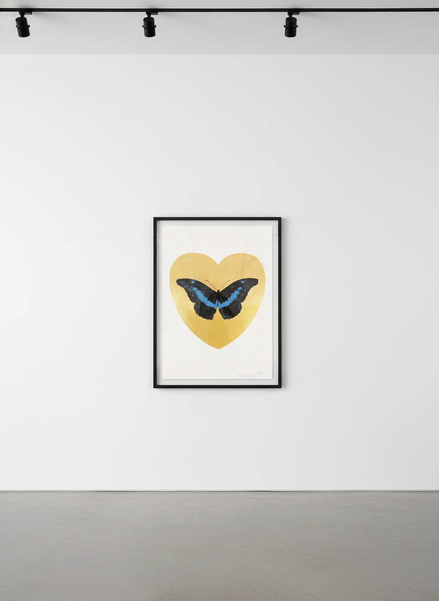 Damien Hirst - I Love You (Gold Leaf, Black, Turquoise), 2015, Silkscreen and 2 colour foil block on Somerset Satin 410gsm
