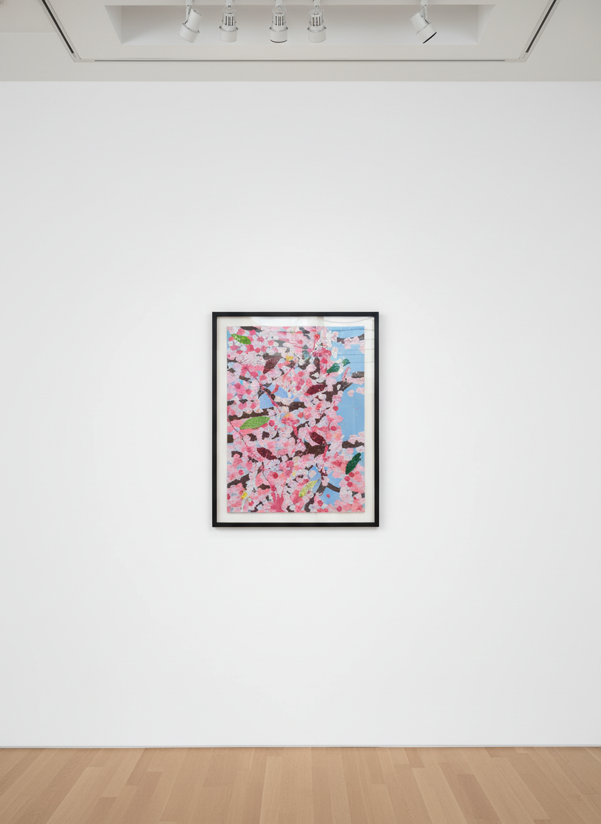 Damien Hirst - Leisurely Blossom PB171, 2021, Oil on card, mounted on birch ply frames, with canvas webbing around the edges