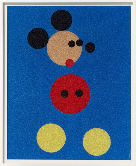 Damien Hirst - Mickey (Blue Glitter) - Small, 2016, Screenprint in colors with glitter on heavy wove paper