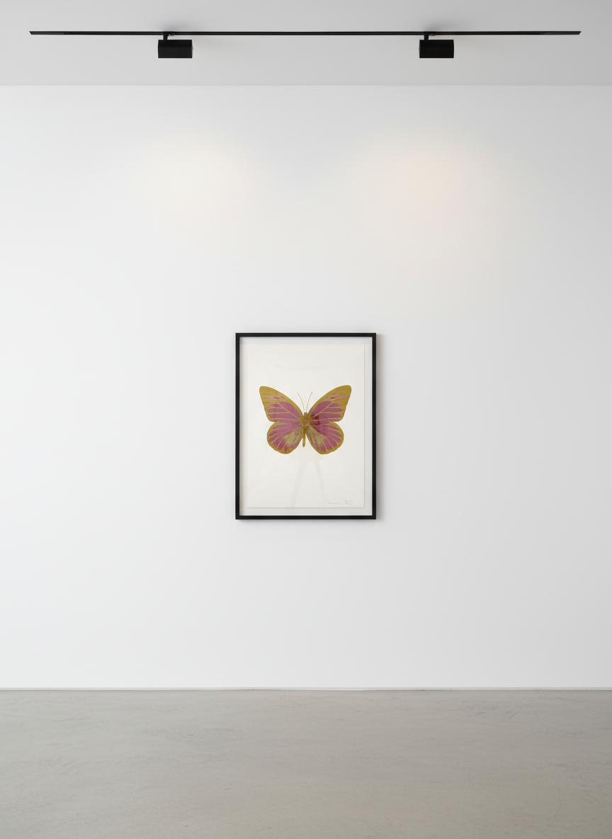 Damien Hirst - Souls I (Loganberry Pink/ Cool Gold/ Oriental Gold), 2010, Two color foil block print