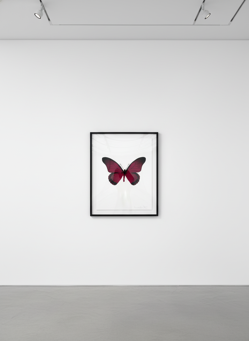 Damien Hirst - The Souls IV (Fuchsia Pink - Raven Black), 2010, Foil Block Print