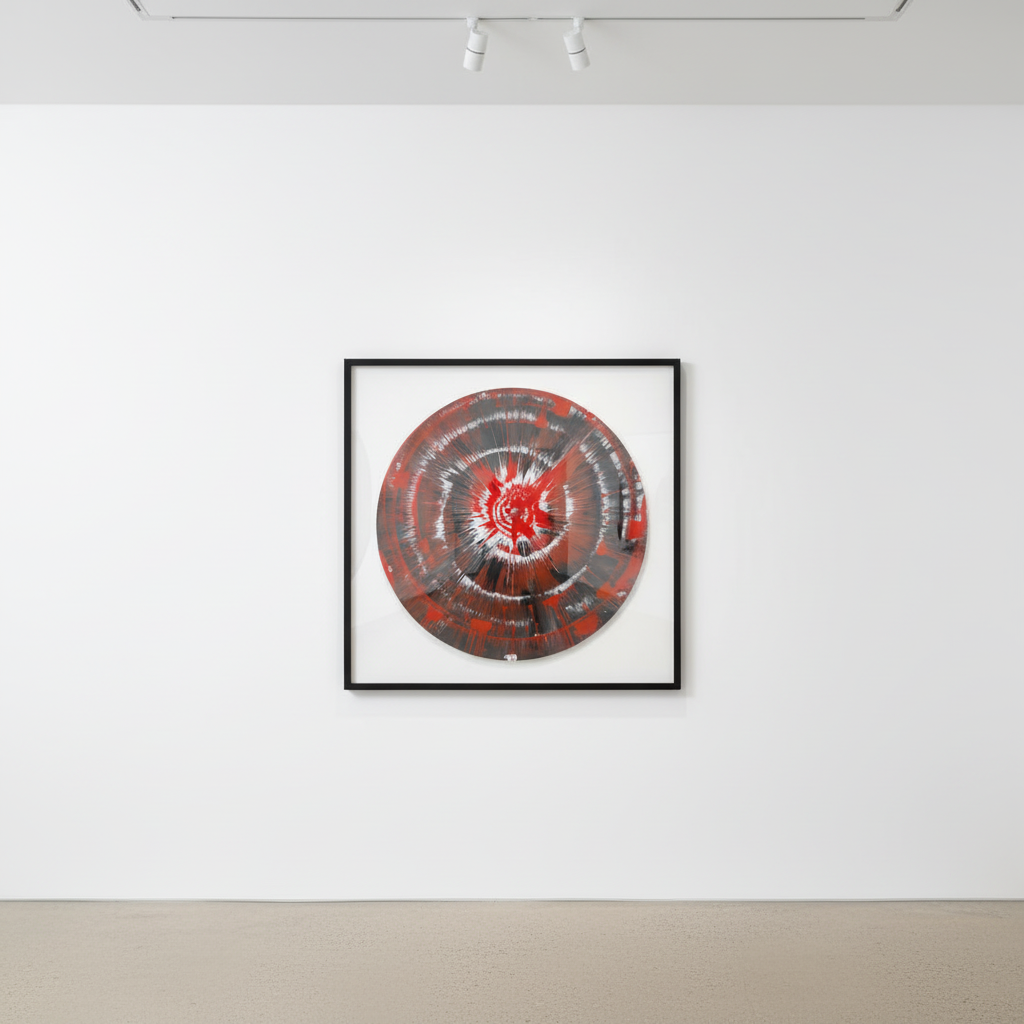 Damien Hirst - Untitled Spin Painting, 2009, Acrylic, household gloss and glitter on paperSigned on the reverse