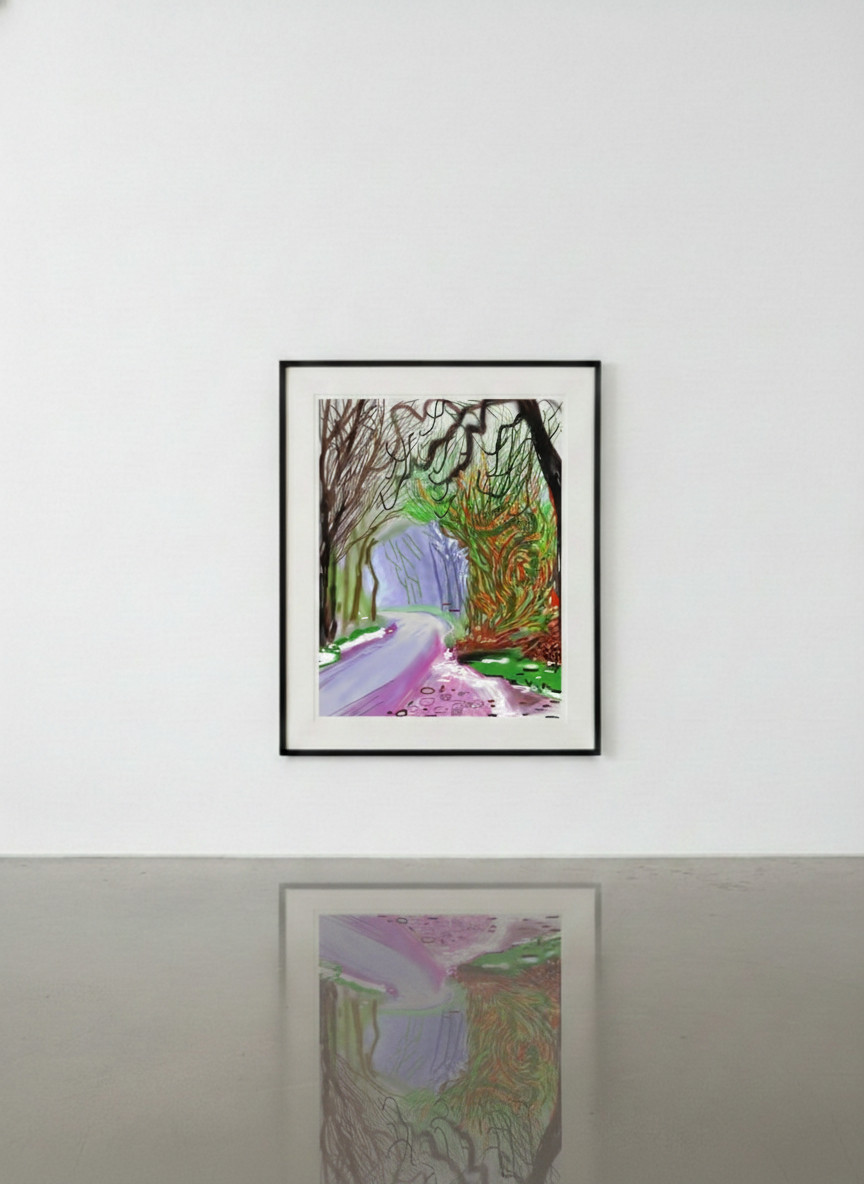David Hockney - 1st of January, The Arrival of Spring in Woldgate, East Yorkshire, 2011, iPad Drawing printed on paper