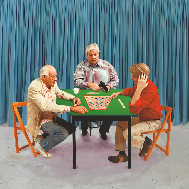 David Hockney - A Bigger Scrabble Players, 2015, photographic drawing printed on paper, mounted on aluminium