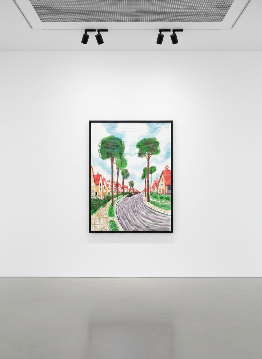 David Hockney - Cardigan Road, 2008, Inkjet Printed Computer Drawing on Paper