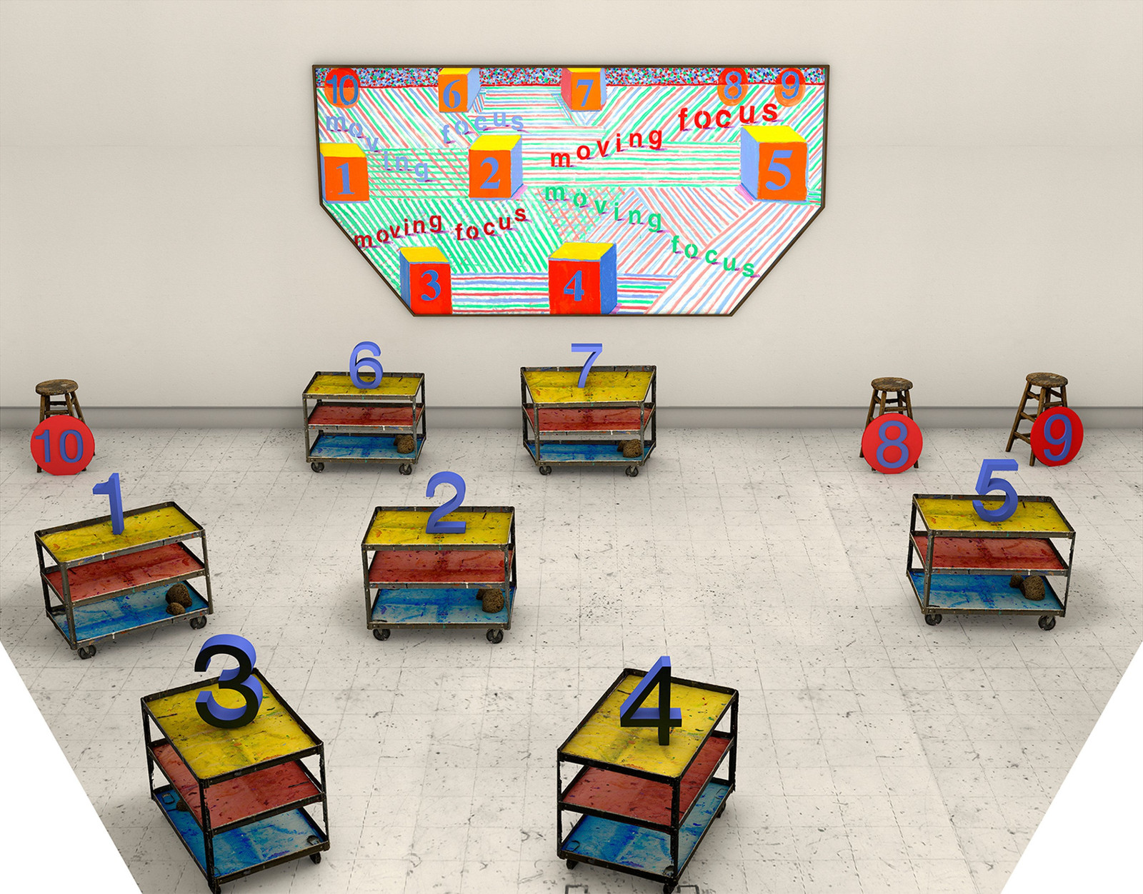 David Hockney - Focus Moving, 2018, Photographic drawing printed on paper, mounted on Dibond