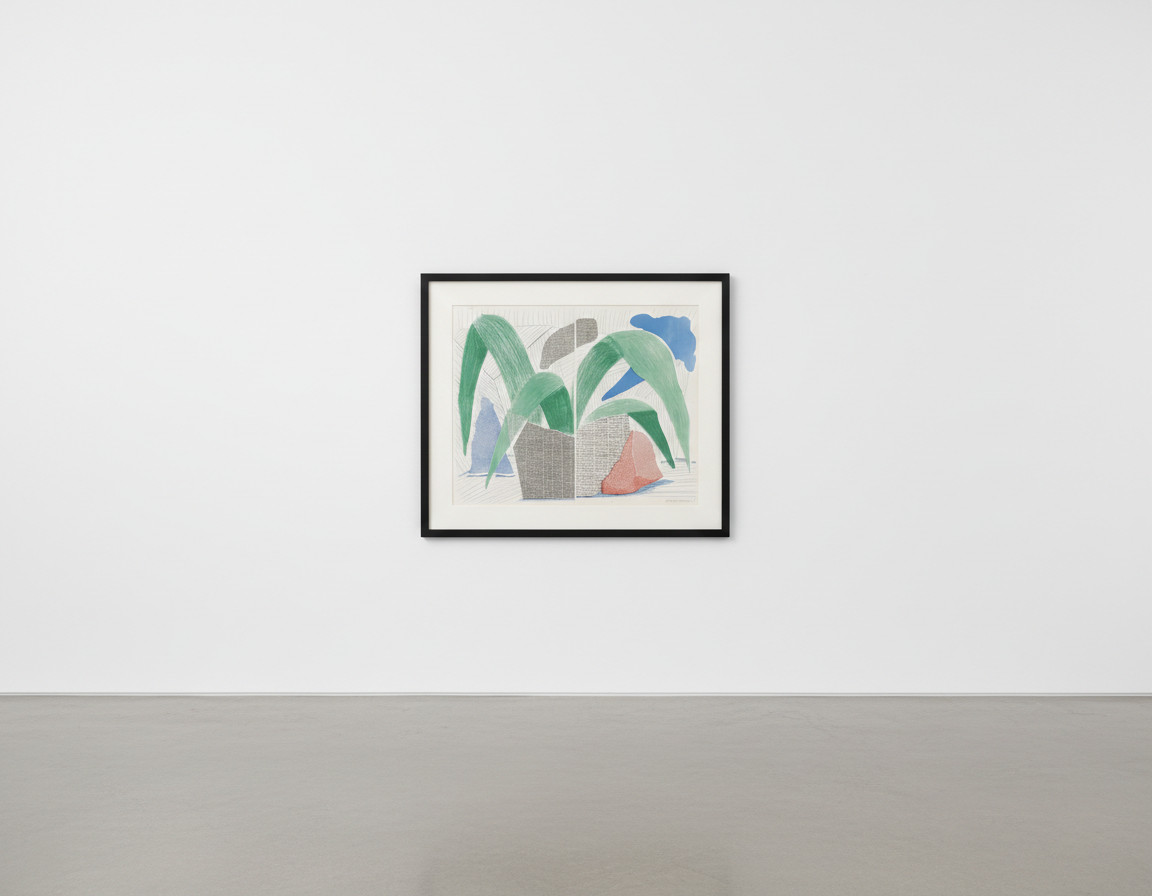 David Hockney - Green, Grey and Blue Plant, 1986, Home Made Print