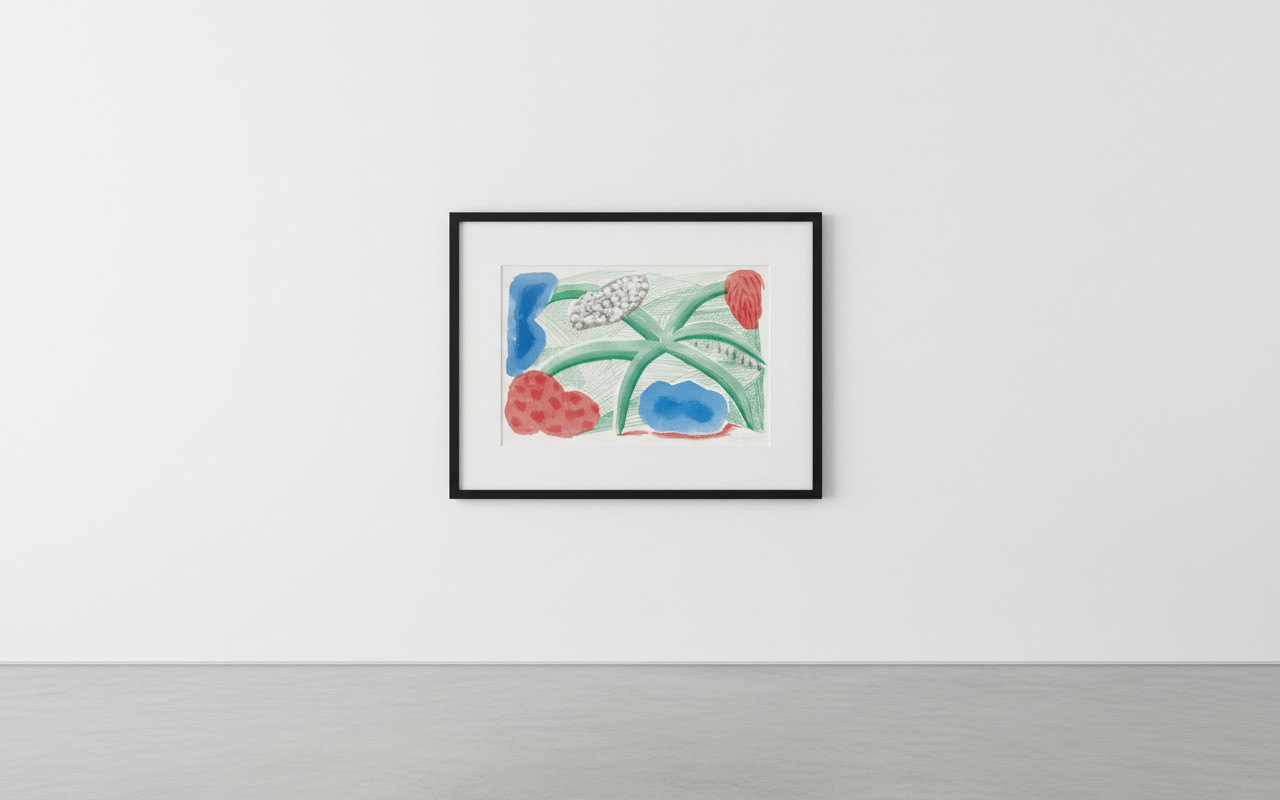 David Hockney - Landscape with a Plant, 1986, A homemade print executed on a office color copy machine on Arches paper