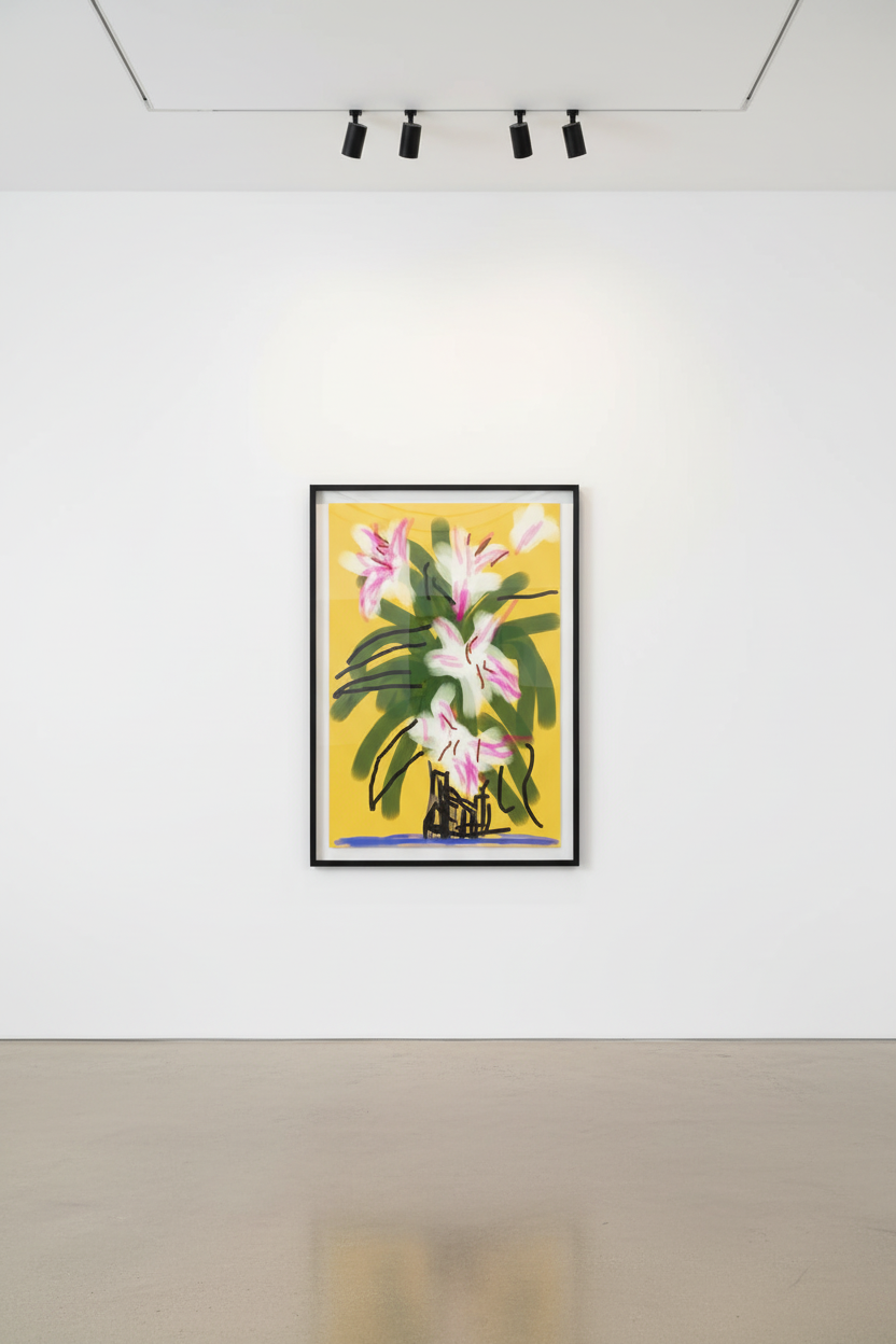David Hockney - Lilies, 2009, iPhone Drawing Printed on Inkjet