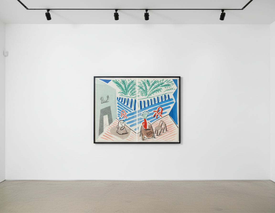 David Hockney - Livingroom and Terrace, 1986, Home Made Print