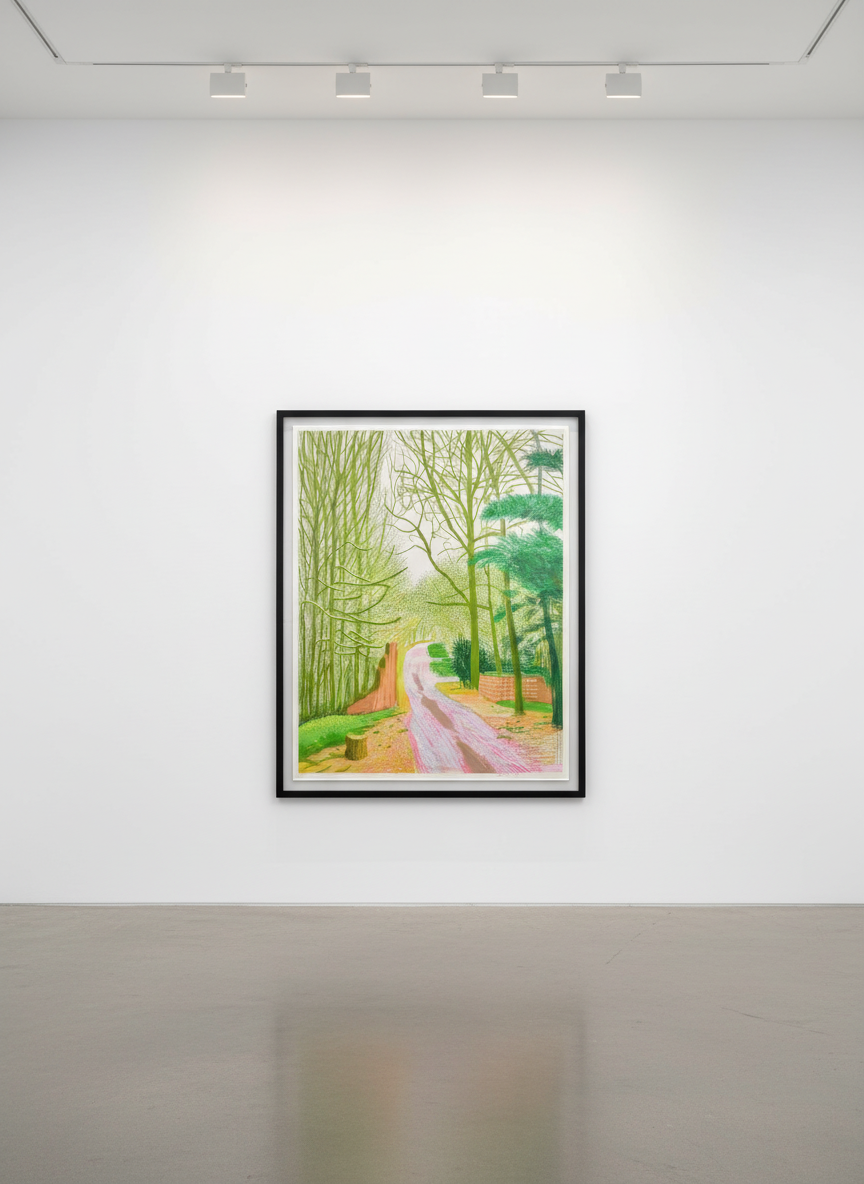 David Hockney - March 30th, The Arrival of Spring in Woldgate, East Yorkshire, 2011, iPad Drawing printed on paper