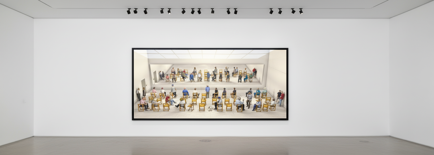 David Hockney - Pictured Gathering with Mirror, 2018, Photographic drawing printed on paper, mounted on Dibond