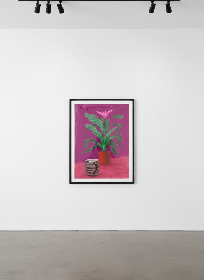 David Hockney - Striped Mug, 2010, iPad drawing printed on paper