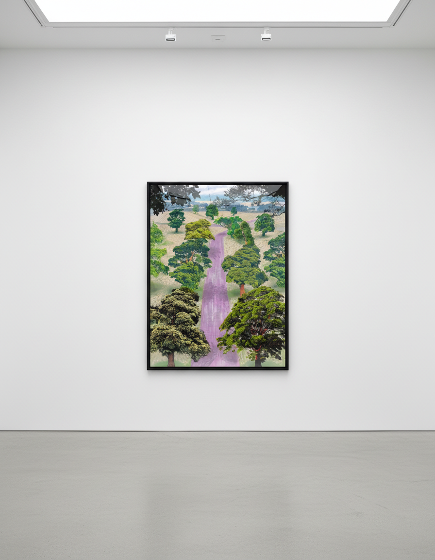 David Hockney - Summer Road Near Kilham, 2008, Computer Drawing on Paper