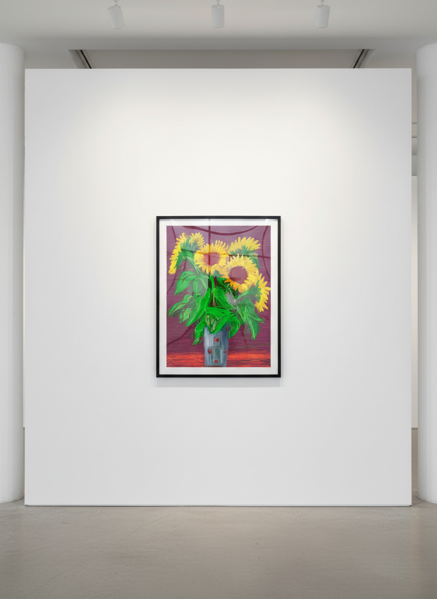 David Hockney - Sunflowers, 2010, Ipad Drawing printed on Paper