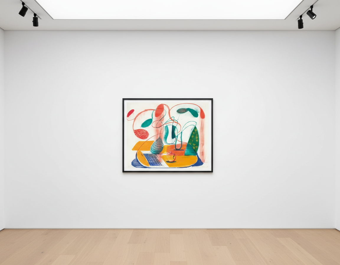 David Hockney - Table Flowable, 1991, Lithograph