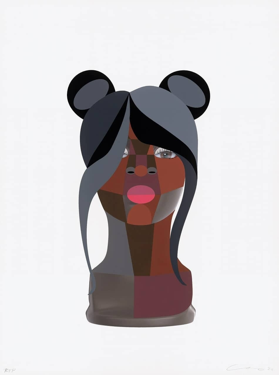 Derrick Adams - Style Variation 2 (Space Buns), 2022, Screen print, acrylic gloss
Somerset Museum Rag Radiant White paper
...