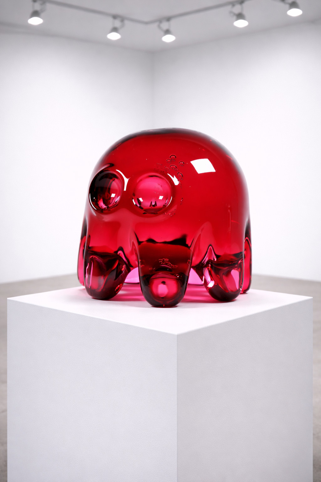 Dylan Martinez - Pac-Man Ghost Blinky (Large, Red), 2025, Hand-blown glass sculpture
