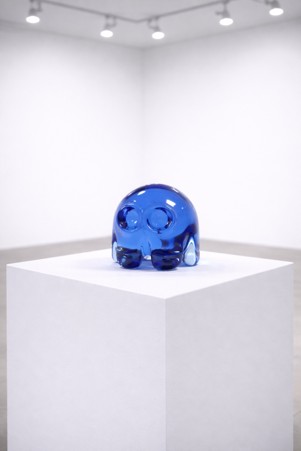 Dylan Martinez - Pac-Man Sculpture Cobalt (Small), 2025, Hand-blown glass sculpture