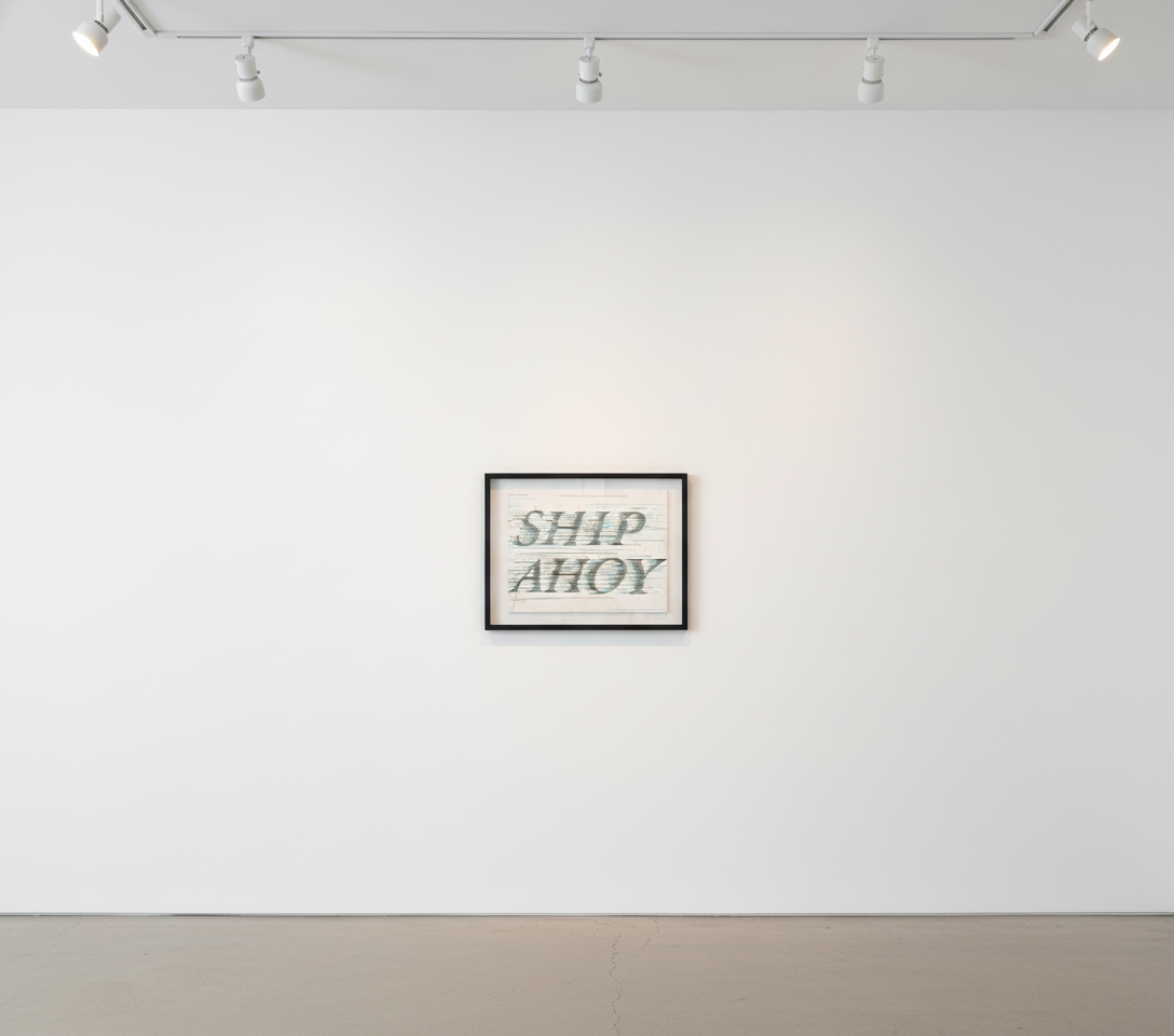 Ed Ruscha - Ship Ahoy, 2023, Hard ground etching printed in black and blue.