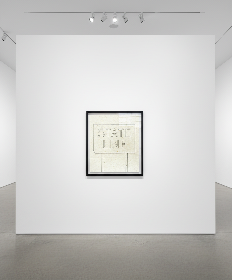 Ed Ruscha - Sign in Sandstorm, 2021, Direct gravure printed in black and brown.