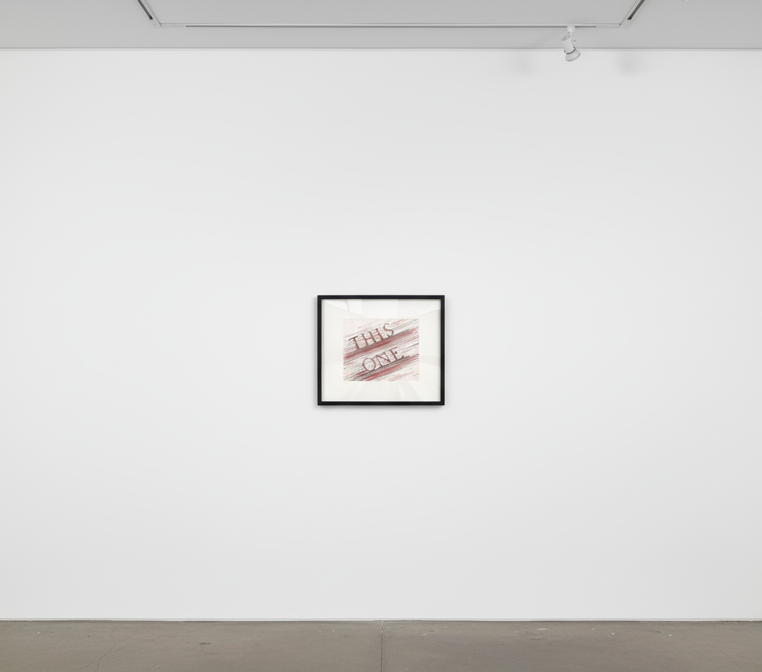 Ed Ruscha - This One, 2023, Hard ground etching printed in black and red.