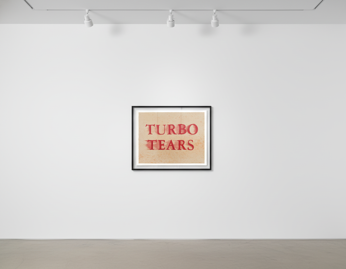 Ed Ruscha - Turbo Tears, 2020, 2 Colour Lithograph Hand Printed on Grey Rives BFK