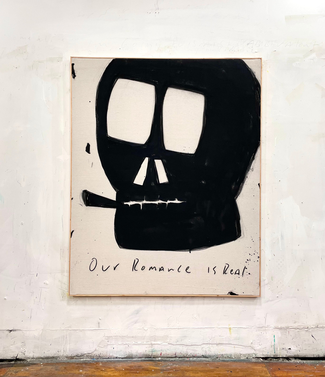 Eric Stefanski - Our Romance is Real, 2023, Enamel and charcoal on canvas