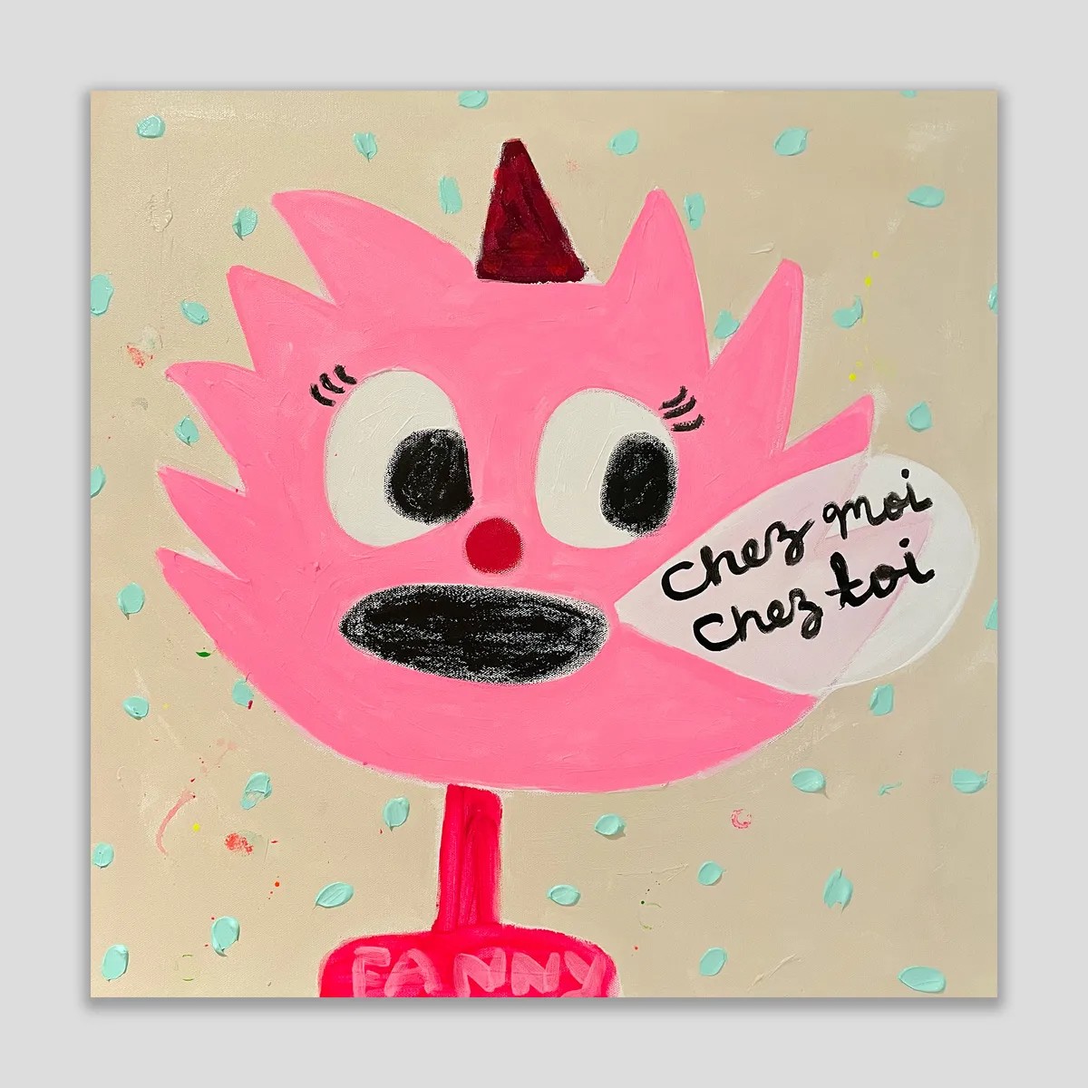 Fanny Brodar - Chez Moi Chez Toi, 2022, Acrylic and oil stick on canvas